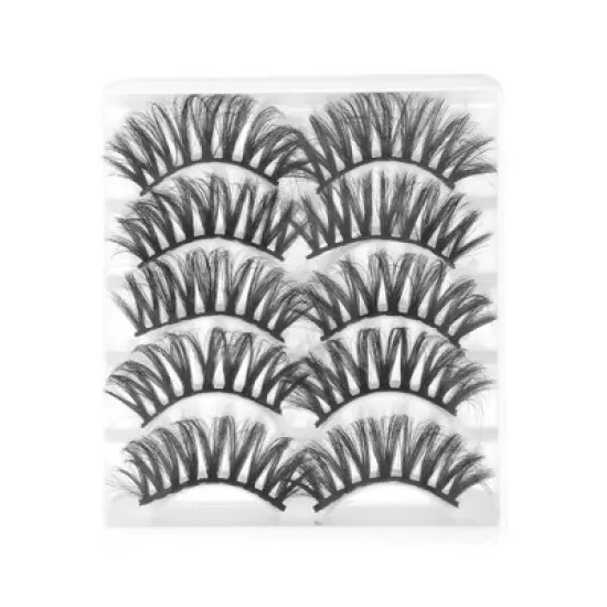 Unique Bargains Soft 3D False Eyelashes 3D-75 Black 5 Pair image {4}
