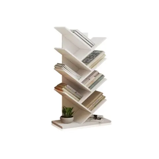 Year Color Free Standing Retro Wood 8 Shelves Bookcase image {7}