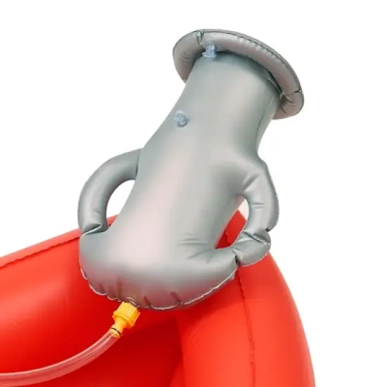 Teamson Kids Water Pool Pirate Ship Inflatable Kids Sprinkler with Air Pump, Beach Balls, & Accessories, Inflatable Outdoor Play Sprinkler System, Red image {3}