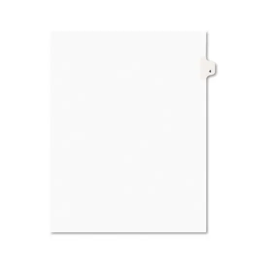 Avery-Style Legal Exhibit Side Tab Divider Title: 4 Letter White 25/Pack 11914 image {6}