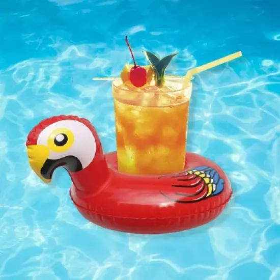 Northlight Inflatable Floating Parrot Swimming Pool Drink Holder - 10" image {1}