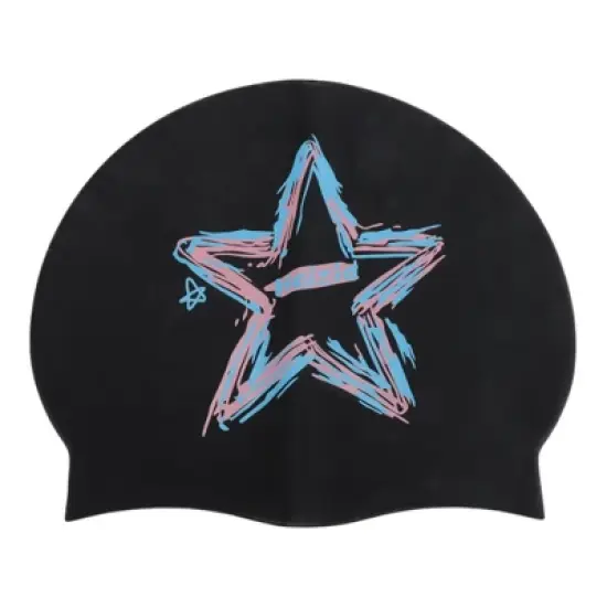 Unique Bargains Silicone Star Pattern Swim Cap 1 Pc image {6}