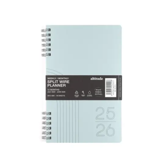 Altitude Supplies 5"x8" Weekly and Monthly Planner, July 2025 to June 2026, Seafoam Blue Arch image {10}