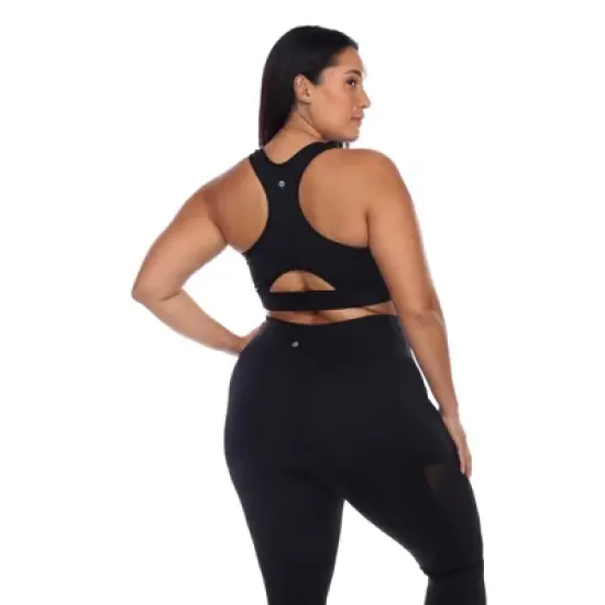 Plus Size Racer Back Sports Bra - White Mark image {2}