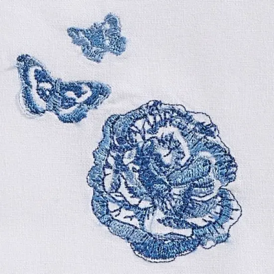 Patricia Heaton Home Blue Florals And Flitters Embroidered Napkin Set of 4 image {2}