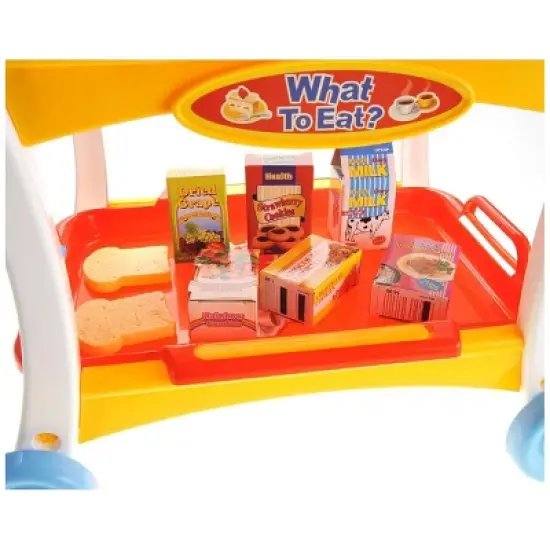 Insten 23 Piece Tea Party Set for Girls and Kids, Trolley Cart for Pretend Play, Toy Kitchen Accessories 17 x 13 x 20 in image {4}