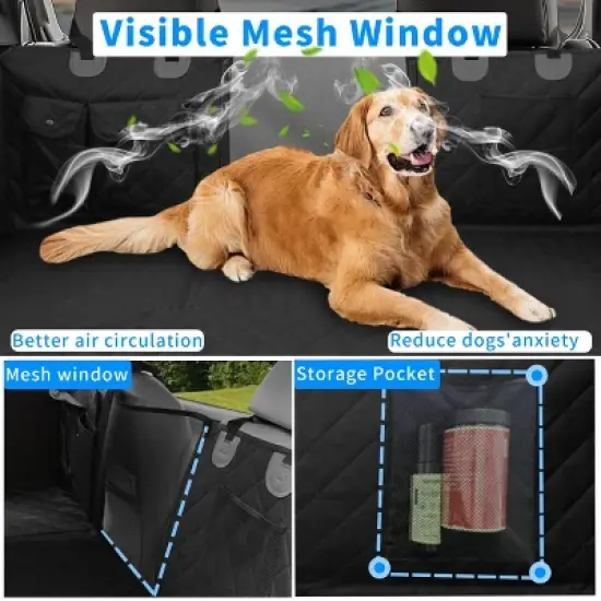 Artloge Large Back Seat Extender Scratch-Proof Dogs Backseat Protector for Dogs Pet Car Seat Cover with Hard Bottom Waterproof & Pocket image {4}