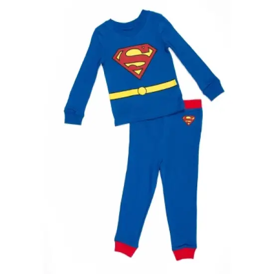 DC Comics Boys Classic Superman Outfit Costume Kids Pajama Set image {1}