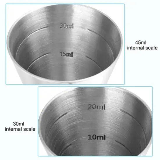 Unique Bargains Multifunction Stainless Steel Cocktail Jigger with Measurement image {3}