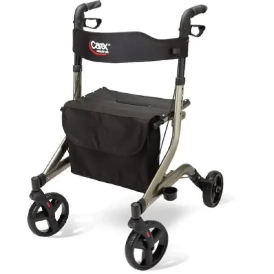 Carex Crosstour Rollator Walker - Side-Folding Aluminum, Adjustable Height, Storage Bag image {6}