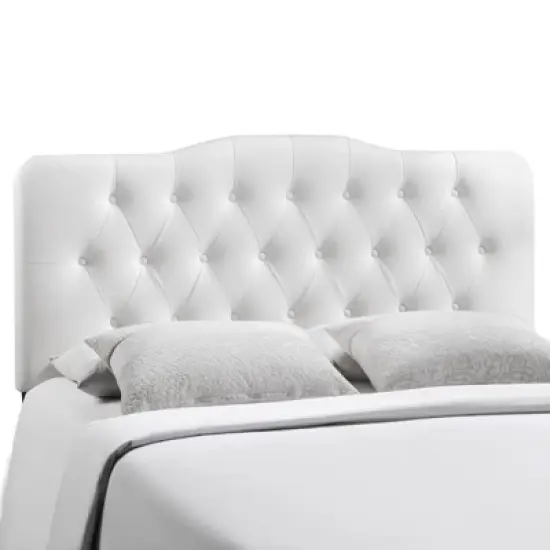 Annabel Full Upholstered Vinyl Headboard White - Modway image {2}
