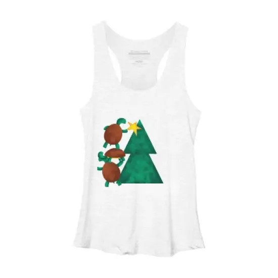 Women's Design By Humans Christmas Tree Turtle By moredesignsplease Racerback Tank Top image {5}