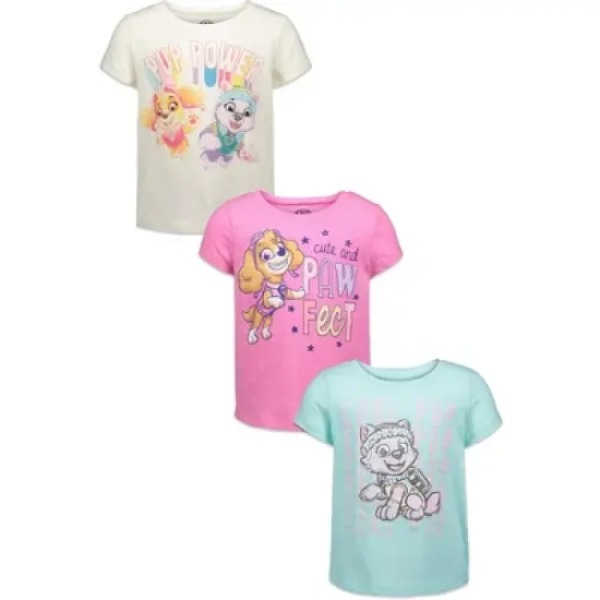 PAW Patrol Skye Everest Toddler Girls 3 Pack Graphic T-Shirt White/Purple  image {5}