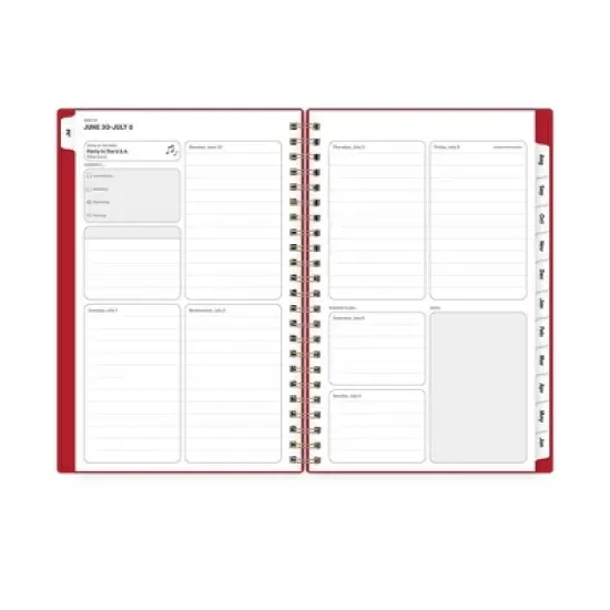 Blue Sky 5"x8" 2025-2026 Weekly/Monthly Wirebound Planner Solid Cherry Harvest Red image {4}