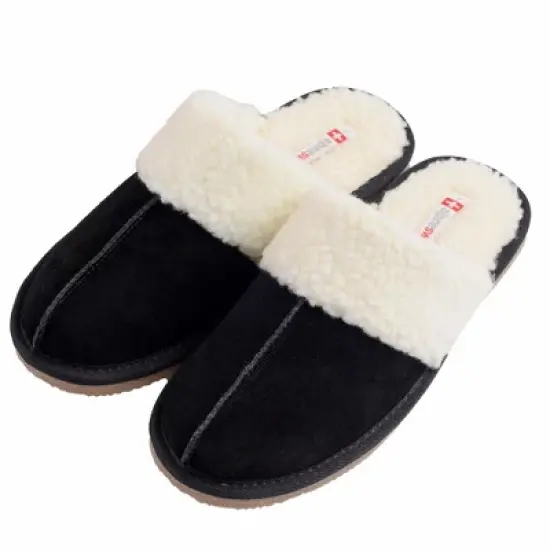 Alpine Swiss Lucy Womens Genuine Suede Memory Foam Scuff Slippers image {6}