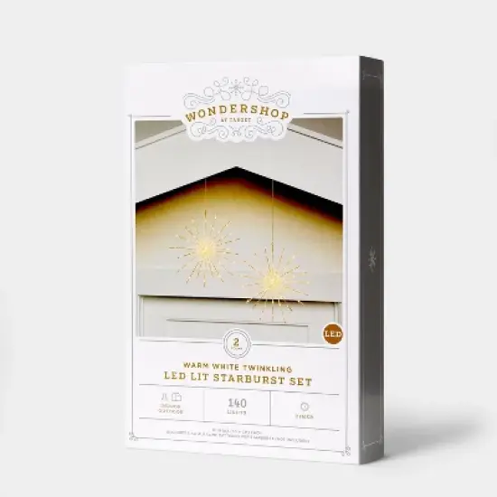 2pk Christmas LED Starburst Novelty Sculpture with 140 Warm White Twinkle Lights - Wondershop&trade; image {1}