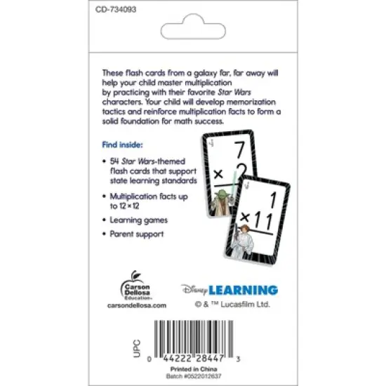 Disney Learning Star Wars Multiplication 0-12 Flash Cards, Grade 3-5 image {1}