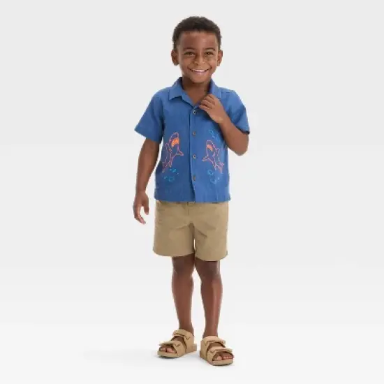 Toddler Boys' Embroidered Shark T-Shirt - Cat & Jack&trade; Dark Blue image {3}