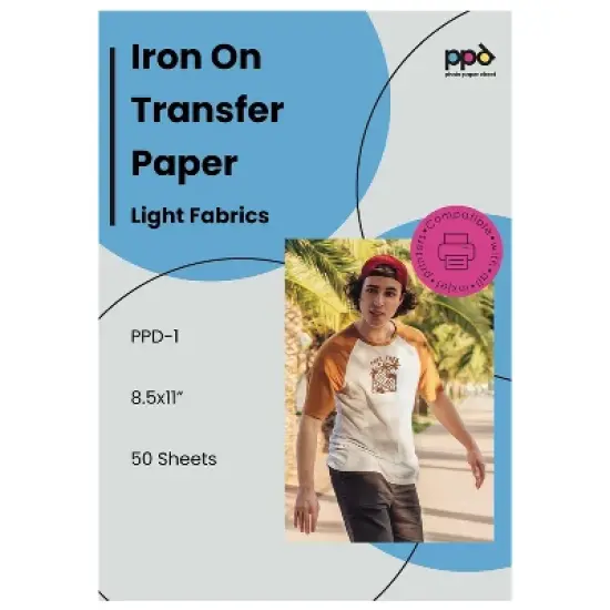 PPD 50 Sheets 8.5x11&rdquo; - Inkjet Iron-on Heat Transfer Paper for White & Light Fabric and T-Shirts - Premium - PPD-1-50 image {7}