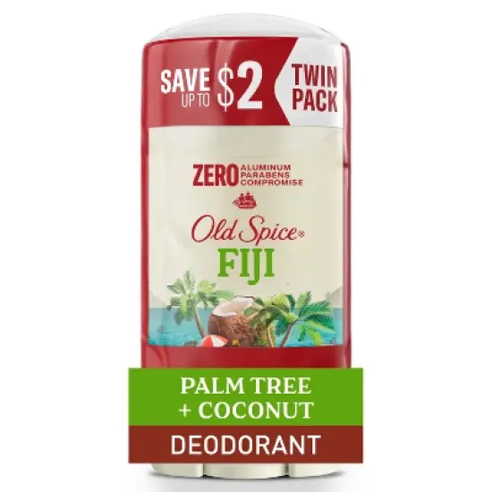 Old Spice Men's Solid Deodorant Fiji with Palm Tree Scent - Aluminum-Free 3oz/2pk image {9}