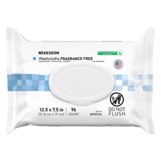 McKesson Personal Cleansing Wipe Unscented Soft Pack, Alcohol & Paraben-Free, Snap Lid, 96 Wipes per Pack image {7}