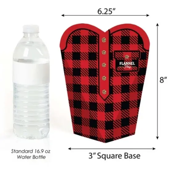 Big Dot of Happiness Flannel Fling Before the Ring - Buffalo Plaid Bachelorette Party Favors - Gift Heart Shaped Favor Boxes for Women - Set of 12 image {2}