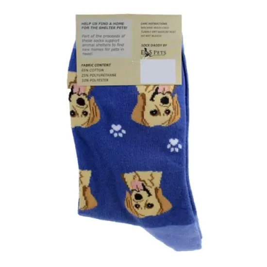 Novelty Socks 15.25" Yellow Labrador Retriever Socks Premium Quality E & S Pet  -  Socks image {1}