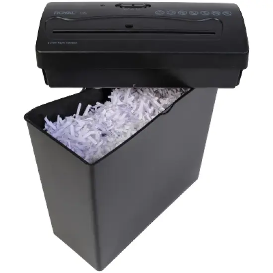 Royal&reg; CX6 6-Sheet Crosscut Shredder with Basket in Black image {6}