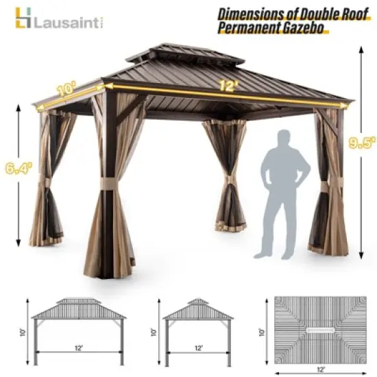 Lausaint Home 10'X12' Hardtop Gazebo image {6}