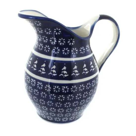 Blue Rose Polish Pottery 1160 Zaklady Pitcher image {15}