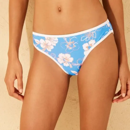 Women's Contrast Binding Medium Coverage Bikini Bottom - Wild Fable&trade; Blue Floral Print image {5}
