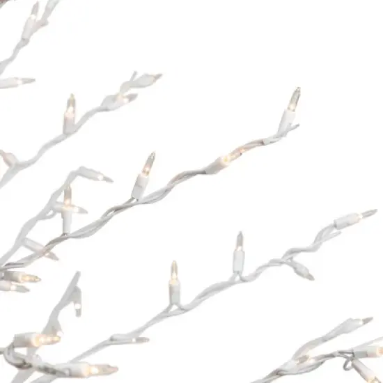 Northlight 6' Prelit Artificial Christmas Tree White Lighted Cascade Twig Outdoor Decoration - Clear Lights image {6}