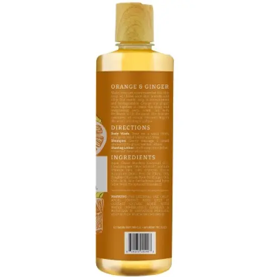 Dr. Jacobs Naturals Plant-Based Castile Body Wash Gel- Orange & Ginger- Hypoallergenic- Dermatologist Tested image {3}