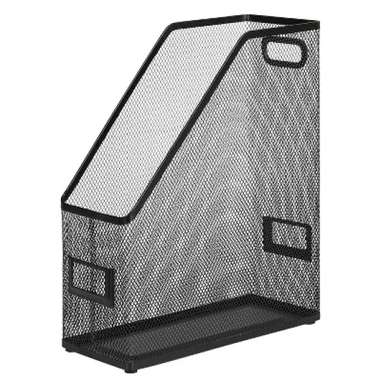 Mesh Magazine File Black - Brightroom&trade;: Steel File Organizer & Holder, 12" H, No Assembly Required image {1}