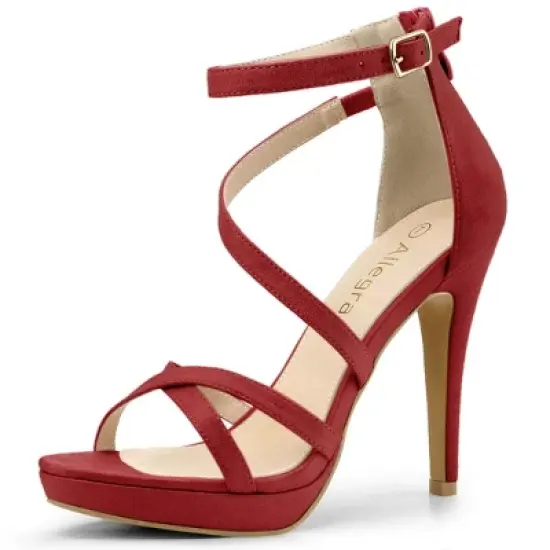 Allegra K Women's Strappy Platform Stiletto Heels Sandals image {13}