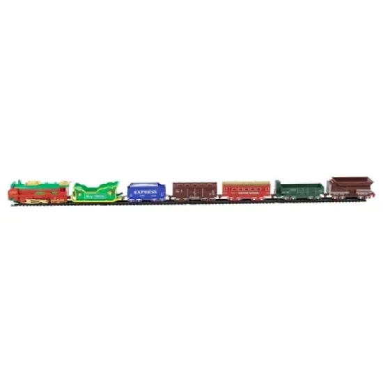Northlight 23 Pc Battery Operated Lighted and Animated Classic Christmas Train Set with Oval Track image {2}