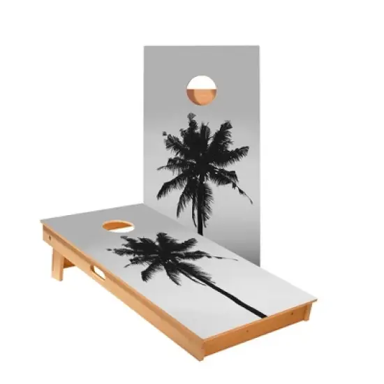 Skips Garage Palm Silhouette Cornhole Boards - ACA Star Series image {1}