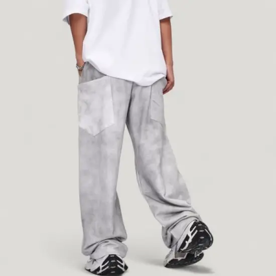 Anna-Kaci Active Men's Wide Leg Drawstring Pants with Relaxed Fit and Side Pockets image {8}
