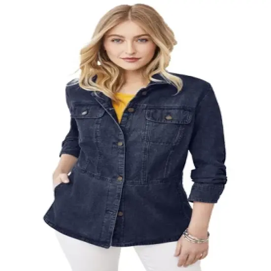 Jessica London Women&rsquo;s Plus Size Peplum Denim Jacket image {4}