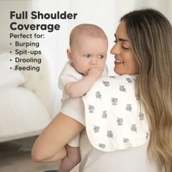 KeaBabies 5pk Organic Softe Muslin Burp Cloths for Baby Girls and Boys, Large Absorbent Burping Cloths for Babies, Baby Burp Clothes image {2}