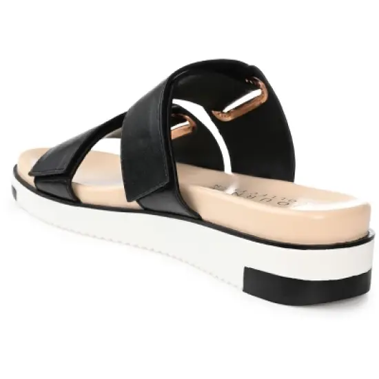 Journee Collection Womens Ashanti Slip On Slide Multi Strap Sandals image {6}