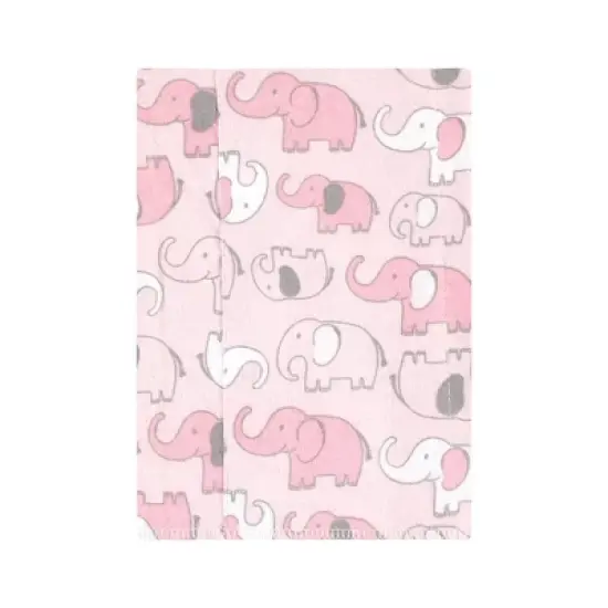 Hudson Baby Infant Girl Cotton Flannel Burp Cloths, Girl New Elephant 4-Pack, One Size image {2}