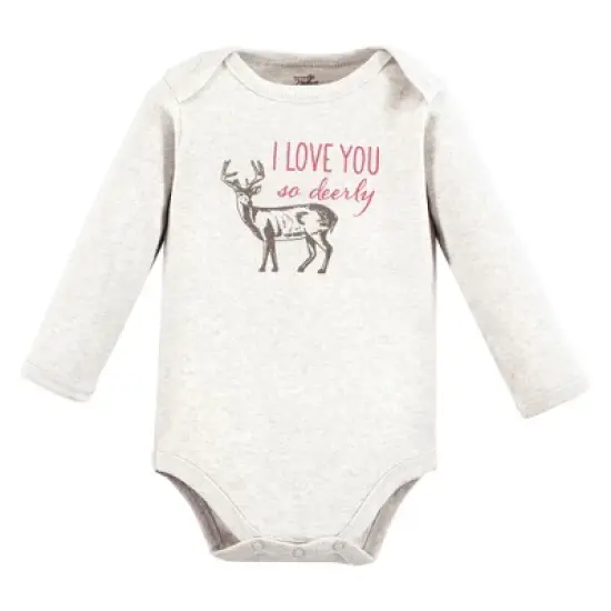 Touched by Nature Infant Girl Organic Cotton Long-Sleeve Bodysuits, Girl Woodland image {2}
