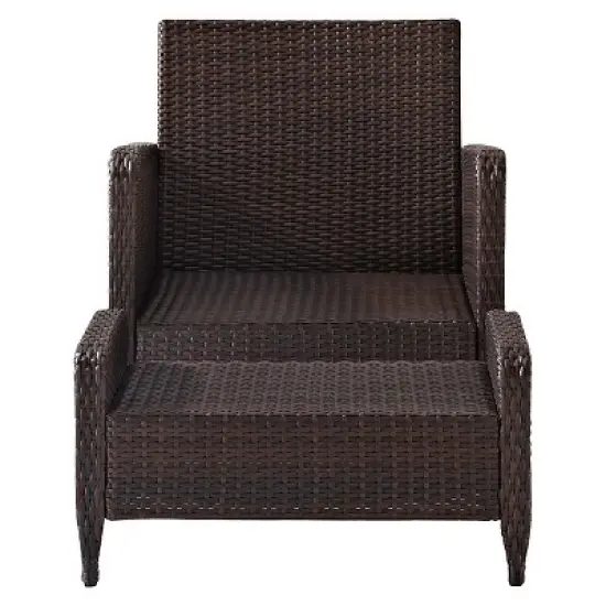Kiawah 2pc Wicker Patio Chair with Ottoman Seating Set - Crosley image {3}