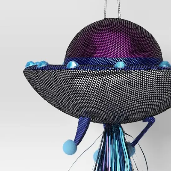 5.5" Christmas Fabric Metallic Space Ship Ornament - Wondershop&trade; image {2}