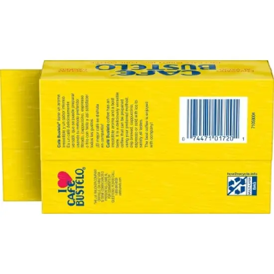 Cafe Bustelo Espresso Dark Roast Ground Coffee Vacuum-Packed Brick - 10oz image {1}