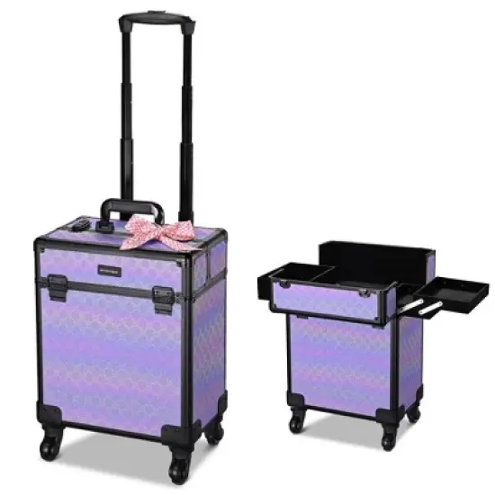 Byootique Rolling Makeup Train Case Cosmetic Trolley Organizer image {10}