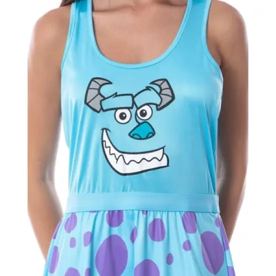 Disney Monsters Inc Womens Sulley Pajamas Nightgown Costume Dress Blue image {2}