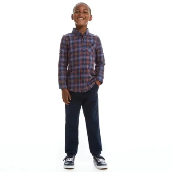 Andy & Evan  Toddler Navy Check Two-Faced Buttondown image {1}