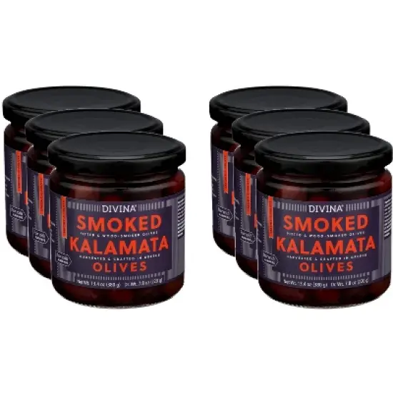 Divina Smoked Kalamata Olive - Case of 6 - 7.8 oz image {2}